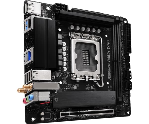 ASRock B860I WiFi - Hovedkort - mini-ITX - LGA1851-sokkel - B860 Chipset - USB-C 3.2 Gen 2x2, USB-C 3.2 Gen2, USB 3.2 Gen 2, USB 3.2 Gen 1 - 2.5 Giga