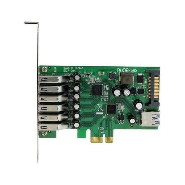 StarTech.com 7-portars USB 3.0 PCI Express-kontrollkort - 6 externa 1 internt - SATA-driven (PEXUSB3S7)