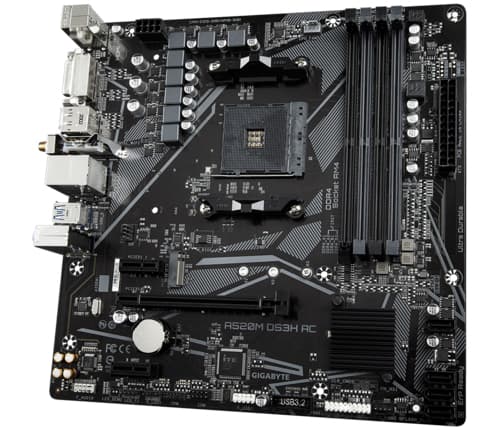 GIGABYTE A520M DS3H AC, AMD, AM4, AMD Ryzen 3000 Series, AMD Ryzen Threadripper 3000 Series, AMD Ryzen Threadripper PRO 3000 WX-Series, AM4, DDR4-SDR