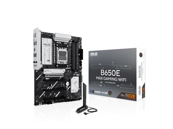 ASUS B650E MAX GAMING WIFI - Hovedkort - ATX - Socket AM5 - AMD B650 Chipset - USB-C 3.2 Gen2, USB 3.2 Gen 2, USB 3.2 Gen 1 - 2.5 Gigabit LAN, Wi-Fi