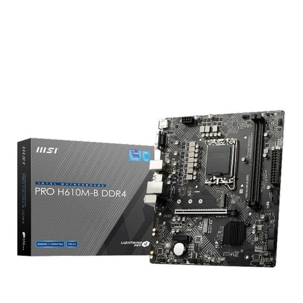 Moderkort - MSI - PRO H610M-B DDR4 - Sockel LGA 1700 - Chipset Intel H610 - Micro ATX