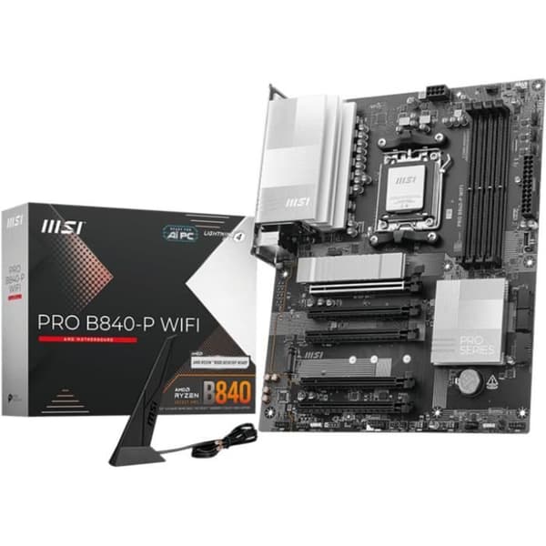 Moderkort - MSI - PRO B840-P WIFI - AM5 - DDR5 - Wi-Fi 7 - 2.5 GbE