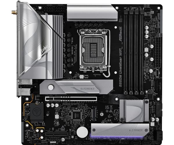ASRock B860M LiveMixer WiFi - Hovedkort - micro ATX - LGA1851-sokkel - B860 Chipset - USB-C 3.2 Gen 1, USB 3.2 Gen 1, USB4 - 2.5 Gigabit LAN, Bluetoo