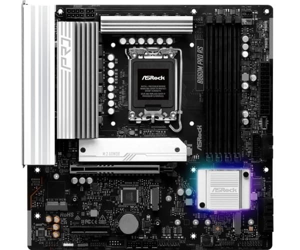 ASRock B860M Pro RS - Hovedkort - micro ATX - LGA1851-sokkel - B860 Chipset - USB-C 3.2 Gen 2x2, USB 3.2 Gen 1, USB-C 3.2 Gen 1 - 2.5 Gigabit LAN - i
