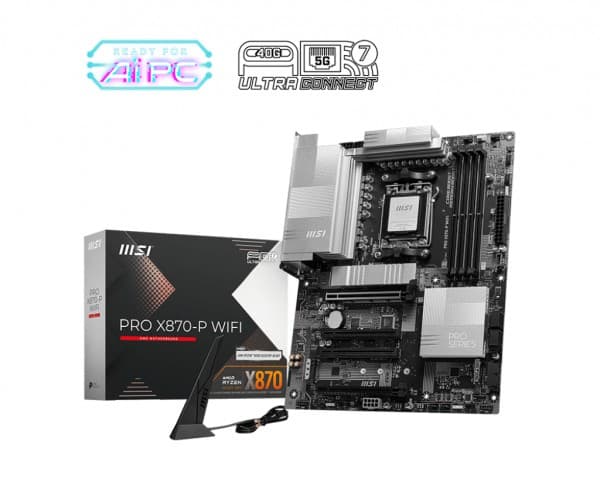 MSI PRO X870-P WIFI, AMD, Sokkel AM5, AMD Ryzen™ 7, Sokkel AM5, 256 Gt, DDR5-SDRAM-muisti