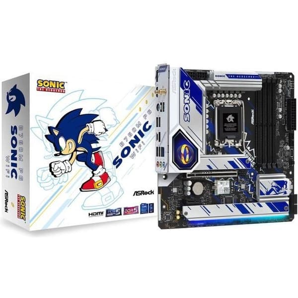 ASRock B760M PG SONIC WIFI - Micro ATX Socket 1700 Intel B760 Express moderkort - 4x DDR5 - M.2 PCIe 4.0 - USB 3.1 - PCI-Express 5.