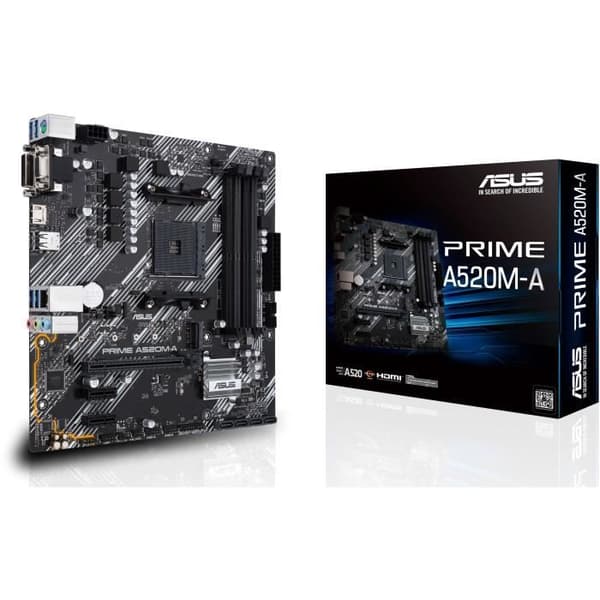 Moderkort - ASUS - PRIME A520M-A II/CSM - Socket AM4 - DDR4 SDRAM - SATA-600