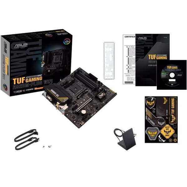 Moderkort - ASUS - TUF GAMING A520M-PLUS - Socket AM4 - Wi-Fi 802.11ac - ATX