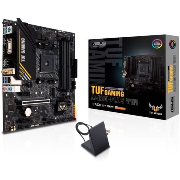 Moderkort - ASUS - TUF GAMING A520M-PLUS - Socket AM4 - Wi-Fi 802.11ac - ATX