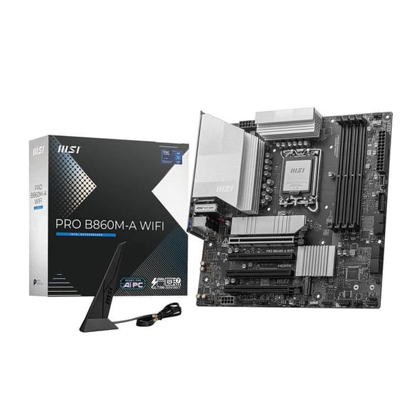 Moderkort - MSI - PRO B860M-A WIFI - LGA 1851 - DDR5 8600+MT/s OC - PCIe 5.0 x16