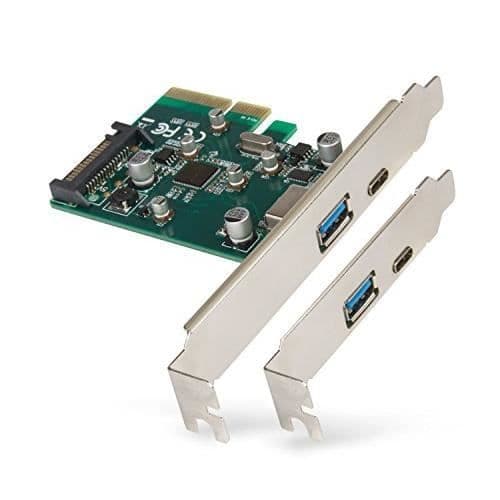 PCIE LOW USB 3.1 C + USB 3.1 A HAMLET HUSB312TCPCX Grön