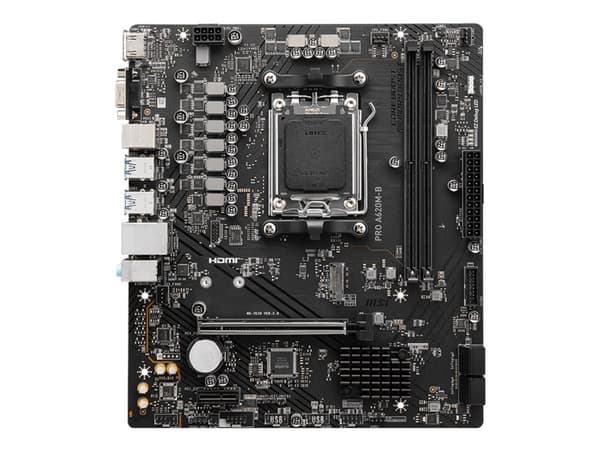 MSI PRO A620M-B - Hovedkort - micro ATX - Socket AM5 - AMD A620 Chipset - USB 3.2 Gen 1 - 2.5 Gigabit LAN - innbygd grafikk (CPU kreves) - HD-lyd (8-