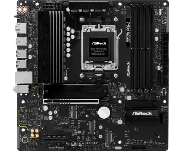 ASRock B850M Pro-A - Hovedkort - micro ATX - Socket AM5 - AMD B850 Chipset - USB 3.2 Gen 2, USB-C 3.2 Gen2, USB 3.2 Gen 1 - 2.5 Gigabit LAN - innbygd