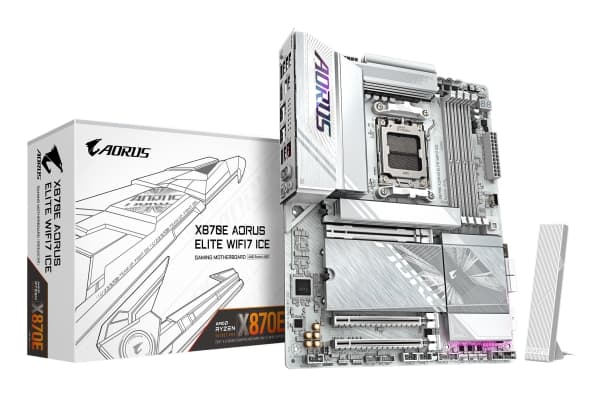AORUS X870E ELITE WIFI7 ICE - Hovedkort - ATX - Socket AM5 - AMD X870E Chipset - USB4, USB-C 3.2 Gen 2x2, USB 3.2 Gen 1, USB 3.2 Gen 2 - 2.5 Gigabit