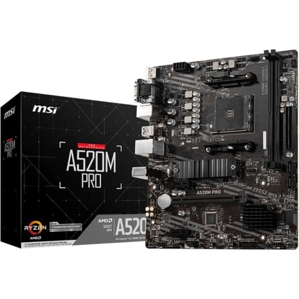 Moderkort - MSI - A520M Pro - Micro ATX - AMD A520 - DDR4 upp till 4600 MHz (OC)