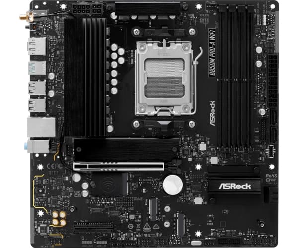 Asrock B850M Pro-A WiFi, AMD, Sokkel AM5, AMD Ryzen 7000-serien, AMD Ryzen 8000-serien, AMD Ryzen 9000-serien, Sokkel AM5, DDR5-SDRAM, 256 GB
