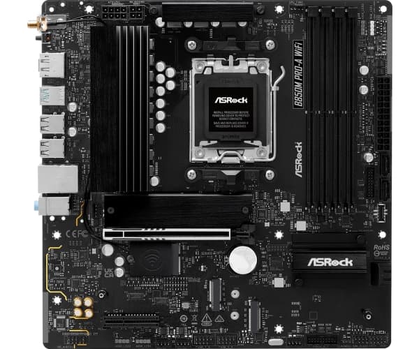 Asrock B850M Pro-A WiFi, AMD, Sokkel AM5, AMD Ryzen 7000-serien, AMD Ryzen 8000-serien, AMD Ryzen 9000-serien, Sokkel AM5, DDR5-SDRAM, 256 GB