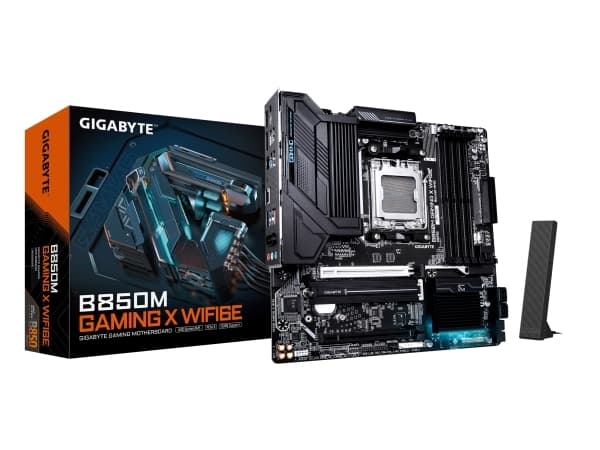 Gigabyte B850M GAMING X WIFI6E - Moderkort - micro ATX - Socket AM5 - AMD B850 Chipuppsättning - USB-C 3.2 Gen2, USB 3.2 Gen 2, USB 3.2 Gen 1 - Wi-Fi