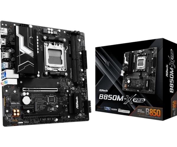 ASRock B850M-X - Hovedkort - micro ATX - Socket AM5 - AMD B850 Chipset - USB 3.2 Gen 1, USB-C 3.2 Gen 1 - 2.5 Gigabit LAN - innbygd grafikk (CPU krev