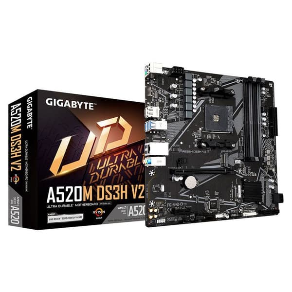 Moderkort Gigabyte A520M DS3H V2 Rev 1.0 - Socket AM4 - LAN GbE - DDR4 SDRAM