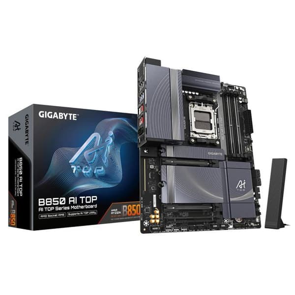 Moderkort - GIGABYTE - B850 AI TOP - Wi-Fi 7 - DDR5 - 16+2+2 digitala VRM.