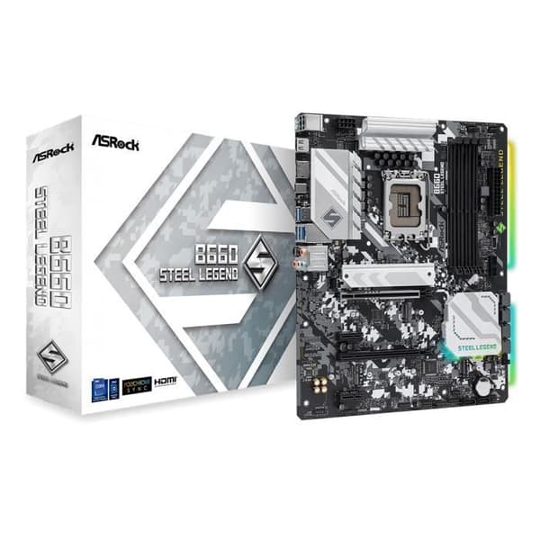 ASRock B660 Steel Legend moderkort - DDR4 SDRAM - SATA-600 - LGA1700 - 12:e generationens Intel® Core-processorer
