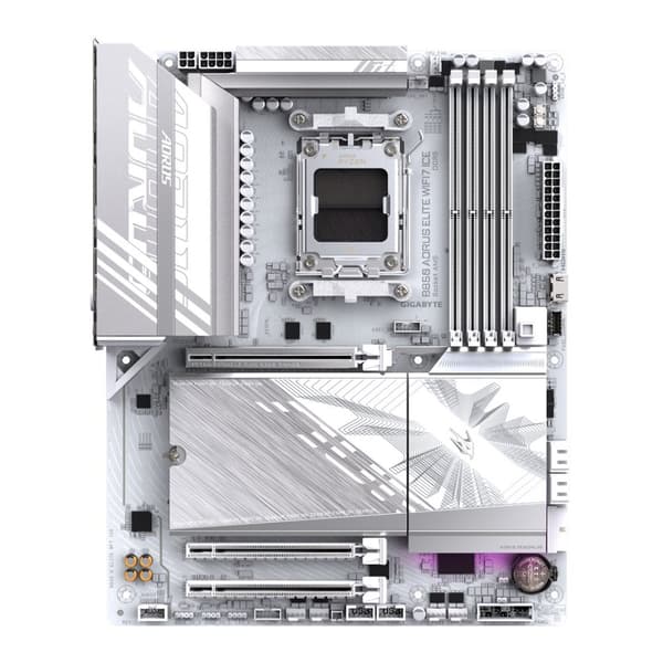 GIGABYTE B850 AORUS ELITE WIFI7 ICE Moderkort - AMD Ryzen 9000-seriens processorer, 12+2+1 fas digital VRM, upp till 8200 MHz DDR5 (OC), 1xPCIe 5.0 +