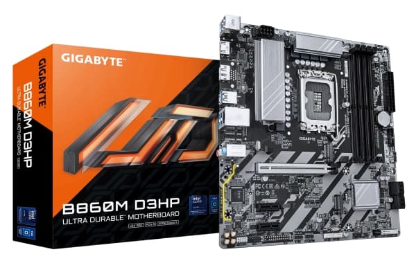 GIGABYTE B860M D3HP Motherboard - Intel Core Ultra Series CPUs, 4+1+2+1 Phases VRM, up to 9066MHz DDR5, 2xPCIe 4.0 M.2, GbE LAN, USB 3.2 Gen 1, Intel