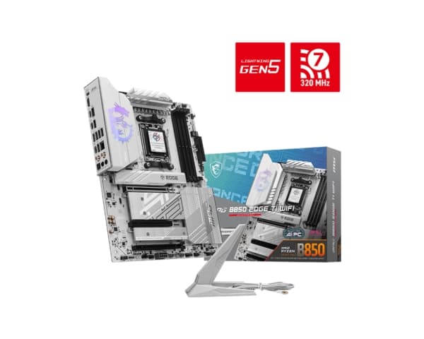 MSI MPG B850 EDGE TI WIFI - Moderkort - ATX - Socket AM5 - AMD B850 Chipuppsättning - USB-C 3.2 Gen 2x2, USB-C 3.2 Gen2, USB 3.2 Gen 2, USB 3.2 Gen 1