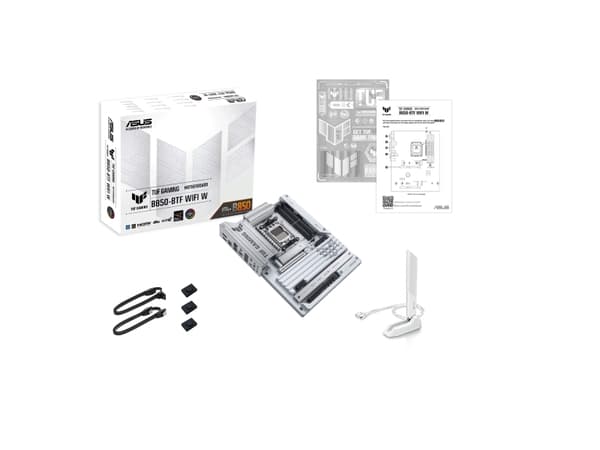 ASUS TUF GAMING B850-BTF WIFI W, AMD, AM5-sockel, AMD Ryzen 7000 Series, AMD Ryzen 8000 Series, AMD Ryzen 9000 Series, DDR5-SDRAM, 256 GB, DIMM
