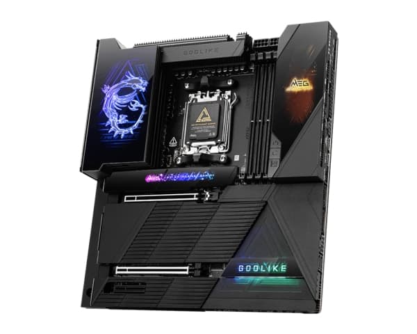 MSI MEG X870E GODLIKE - Moderkort - utökad ATX - Socket AM5 - AMD X870E Chipuppsättning - USB-C 3.2 Gen 2x2, USB 3.2 Gen 2, USB 3.2 Gen 1, USB4 - Blu