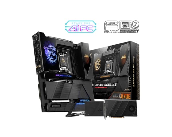 MSI MEG X870E GODLIKE - Moderkort - utökad ATX - Socket AM5 - AMD X870E Chipuppsättning - USB-C 3.2 Gen 2x2, USB 3.2 Gen 2, USB 3.2 Gen 1, USB4 - Blu