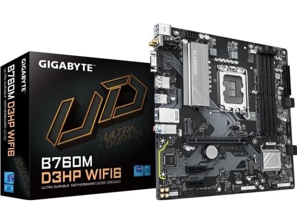 GIGABYTE B760M D3HP WIFI6 Motherboard - Supports Intel Core 14th Gen CPUs, 4+1+1 Phases Digital VRM, up to 5600MHz DDR5, 2xPCIe 4.0 M.2, Wi-Fi 6, GbE