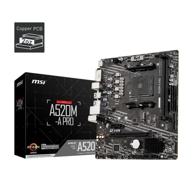 Moderkort - MSI - A520M-A PRO - (911-7C96-020)