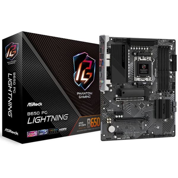 Moderkort - ASRock - B650 PG Lightning - Socket AM5 - 64 Go RAM - DDR5 SDRAM