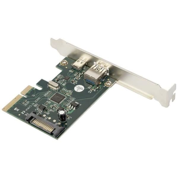 Digitus DS-30225 2-portars USB 3.1-kontrollkort USB-A, USB-C™, USB 3.1 (2:a generationen), USB, USB 2.0, USB 3.2 (1:a generationen) (USA