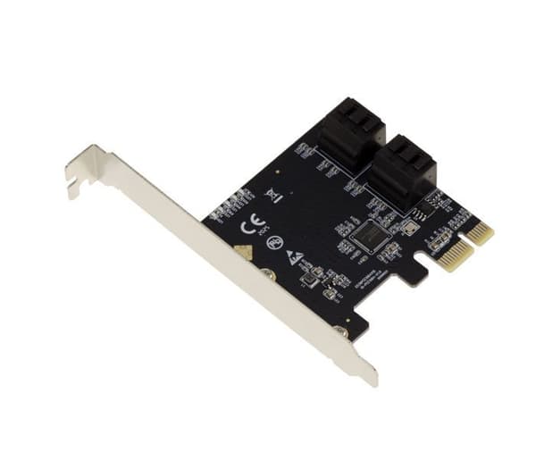 4-portars styrkort för SATA-enhet över PCI Express PCIe x1-port med AHCI- och UEFI-stöd. ASM1064 chipset