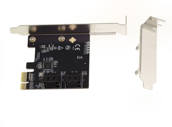 4-portars styrkort för SATA-enhet över PCI Express PCIe x1-port med AHCI- och UEFI-stöd. ASM1064 chipset