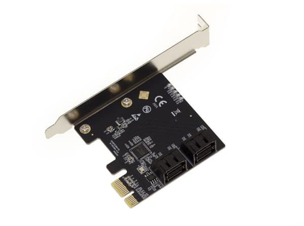 4-portars styrkort för SATA-enhet över PCI Express PCIe x1-port med AHCI- och UEFI-stöd. ASM1064 chipset
