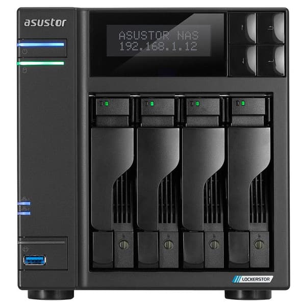 ASUSTOR LOCKERSTOR 4 GEN2 - AS6704T | 4-BAY NAS, QUAD-COR PROCESSOR Svart