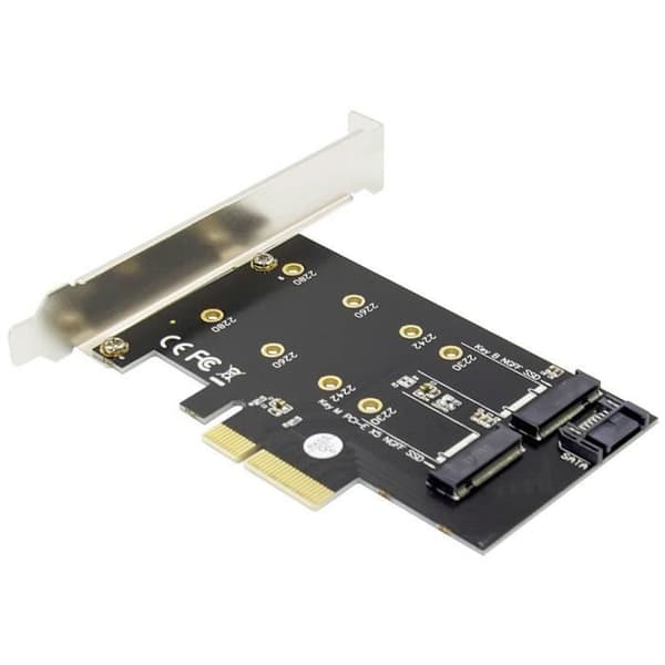 Digitus DS-33170 2+1-portars PCI Express x8-adapterkort för M.2 PCIe SSD