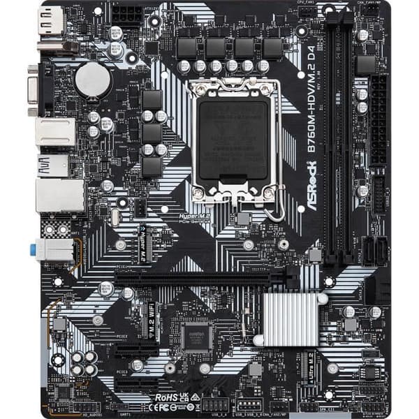 Moderkort - ASRock - B760M-HDV - Micro ATX - DDR4 - Socket LGA 1700