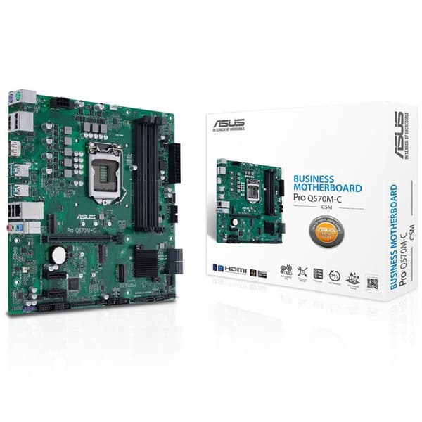 ASUS PRO Q570M-C/CSM Socket Intel® 1200 ATX-moderkort - USB-A 3.1 - Ethernet - SATA-600 - DDR4 SDRAM
