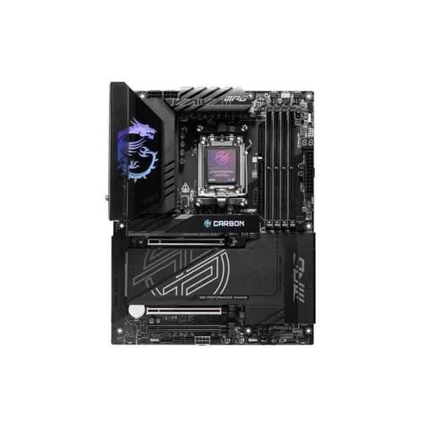 Moderkort - MSI - MPG X870E CARBON WIFI - Wi-Fi 7, 5G LAN, USB 40 Gb/s, RGB LED, extra PCIe