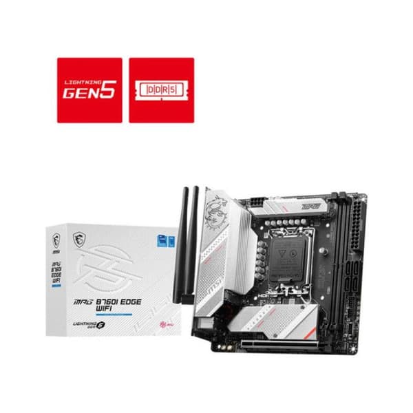 Moderkort - MSI - MPG B760I Edge Wifi - LGA 1700 - DDR5 upp till 7200+ MHz - Integrerat wifi