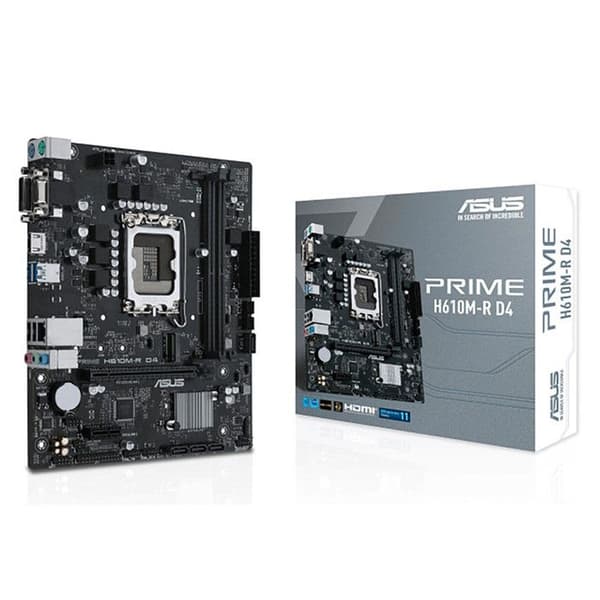 Moderkort - Asus - PRIME H610M-R D4 - Micro ATX - Socket LGA1200 - DDR4 SDRAM