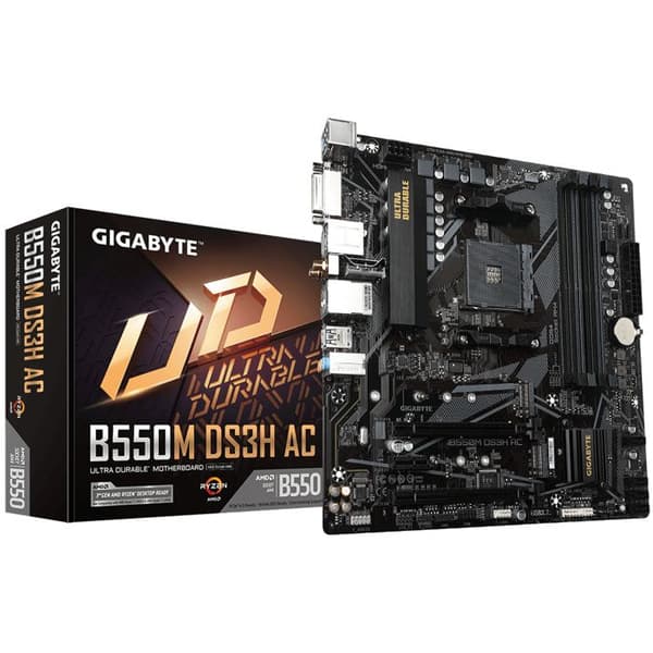 Moderkort - Gigabyte - B550M DS3H - AM4 - Micro ATX - 7.1 ljudkanaler