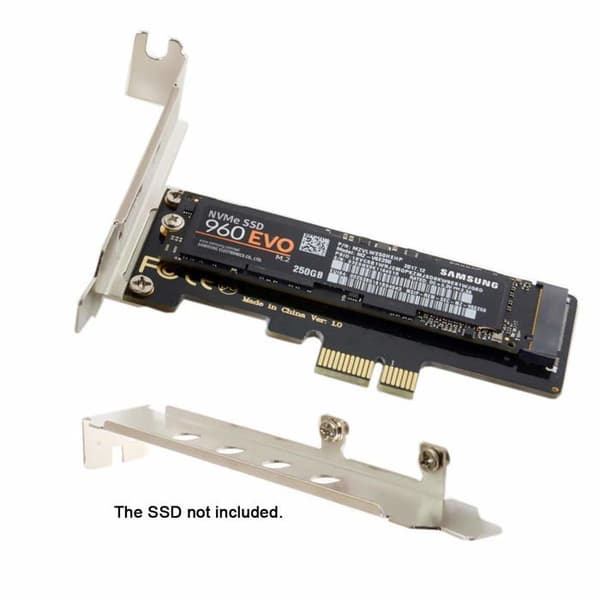 Chenyang - CY-SA-008 - M.2 NGFF NVME AHCI M-Key SSD till PCIe 3.0 X1 PCI Express-adapterkort med fäste 8cm/12cm