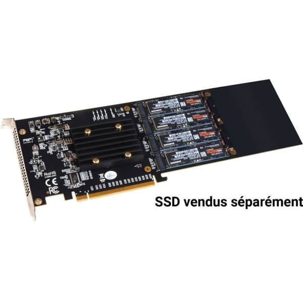 Sonnet M.2 4x4 PCIe - PCIe-kort för 4 M.2 NVMe SSD:er - Thunderbolt-kompatibel
