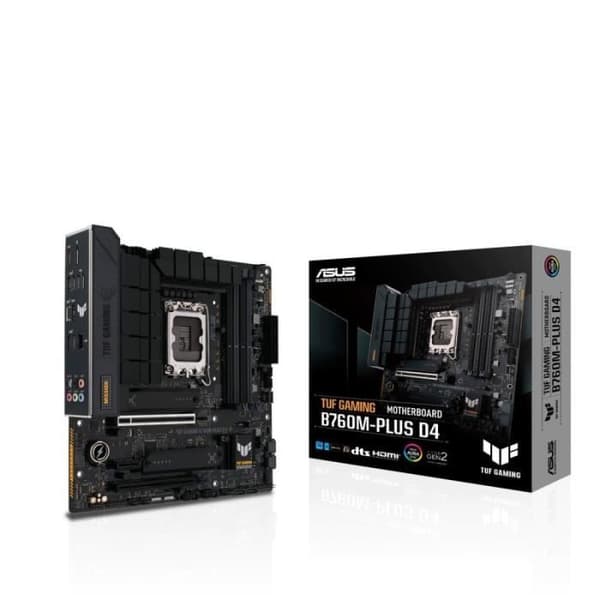 Moderkort - ASUS - TUF GAMING B760M-PLUS D4 - Sockel LGA1700 - DDR4 - 64 Go RAM